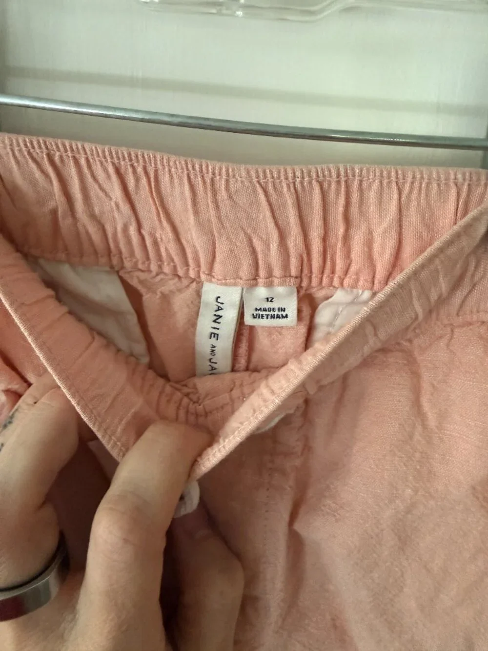 Boys Janie and Jack peach Coral Linen Summer Shorts size 12